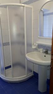 a bathroom with a shower and a sink at Hotel Casa Gerardo in Ischia