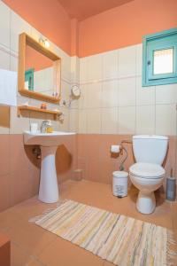a bathroom with a toilet and a sink at Blue Seaview Apartment 75 sqm on Nydri Coast in Nydri