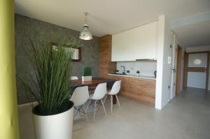Kuchyň nebo kuchyňský kout v ubytování M&K Apartamenty Zielony Zakątek - Sobieszewo