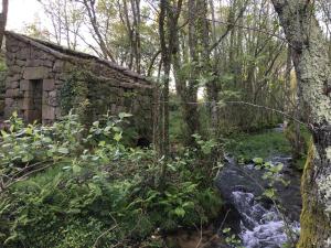 un antiguo edificio de piedra junto a un arroyo en Alameda Home Pontevedra, en Pontevedra