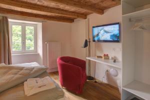 Televiisor ja/või meelelahutuskeskus majutusasutuses MyVerzasca Resort Ai piee