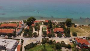 an aerial view of a town next to the ocean at Villa Maria mola in Mola Kalyva