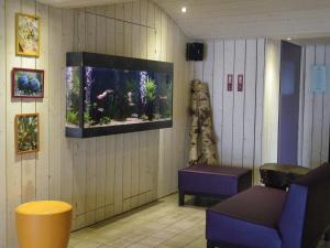 TV a/nebo společenská místnost v ubytování Hotel De La Route Verte