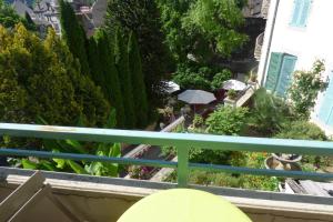 balcone con vista sul giardino di Hôtel du Lion d'Or a Entraygues-sur-Truyère