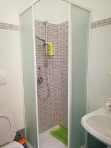 フロジノーネにあるNel cuore di Frosinoneのバスルーム(シャワー、トイレ、洗面台付)