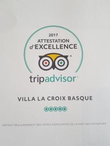 una revisione del rispetto della revisione di Villa La Croix Basque a Ciboure