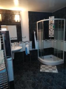 W łazience znajduje się prysznic i umywalka. w obiekcie Homestay Svatá w mieście Svatá