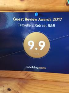 Certifikát, hodnocení, plakát nebo jiný dokument vystavený v ubytování Travellers Retreat B&B