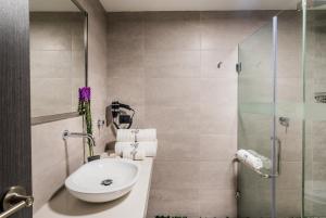 Koupelna v ubytování Hotel Viza