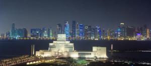 Una vista general de Doha o una vista desde la ciudad tomada desde el hotel