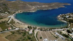 an aerial view of the island of &scaron;ibenik at Aigaion House in Otzias