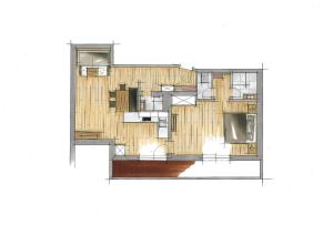 a rendering of a floor plan of a building at Living-Apart Anita in Oetz