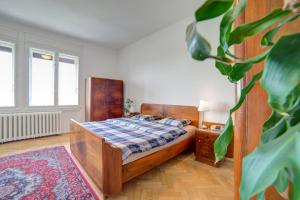 Postel nebo postele na pokoji v ubytování Nosislav Apartments