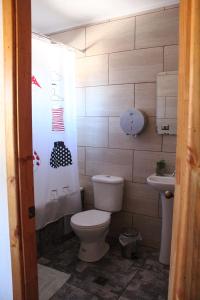 a bathroom with a toilet and a sink at Residencial del Maule in Linares