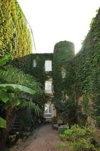 an ivy covered building with a walkway in a yard at Hôtel Atlantic in La Rochelle