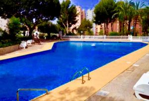 a large blue swimming pool in a city at Gran Park Benidorm in Benidorm