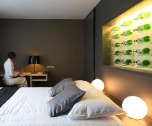 Ein Bett oder Betten in einem Zimmer der Unterkunft Hotel De Groene Hendrickx