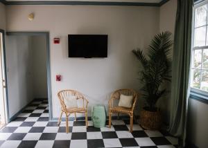 TV a/nebo společenská místnost v ubytování Carr Mansion
