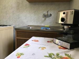 A kitchen or kitchenette at Honvéd n1. apartman
