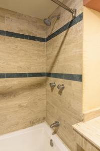 La salle de bains est pourvue d'une baignoire avec deux robinets. dans l'établissement Hotel San Francisco Leon, à León