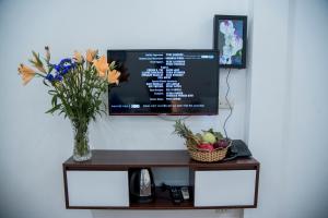 TV a/nebo společenská místnost v ubytování Eco Nest Hotel Đình Ngang