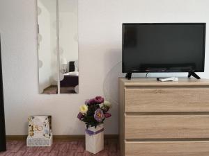 Televízia a/alebo spoločenská miestnosť v ubytovaní Salt Orchid Apartments