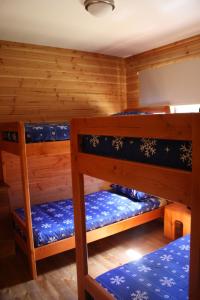 una habitación con dos literas en una cabaña en Cabaña Aroma de Campo, en Villarrica
