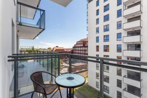 En balkon eller terrasse på Golden Apartments