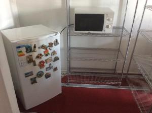 een koelkast met een magnetron erop bij Casa Giulia In in Pisa