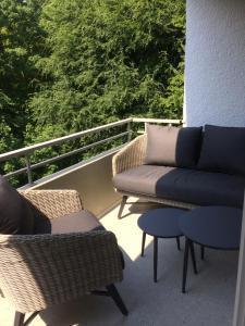 Ein Balkon oder eine Terrasse in der Unterkunft Strandperle 6