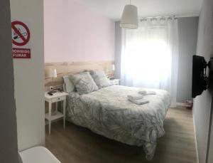 Postel nebo postele na pokoji v ubytování Alojamientos Iruña