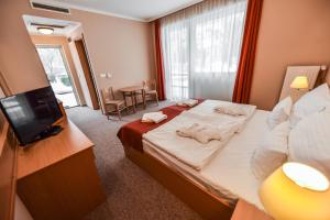 Televízia a/alebo spoločenská miestnosť v ubytovaní Aqua Hotel Termál