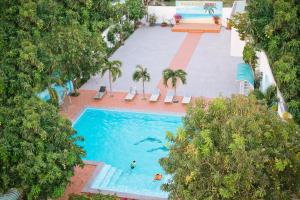 an overhead view of a swimming pool at a resort at Gold Stars Hotel in Long Hai