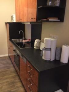 a kitchen with a sink and a counter top at Ferienwohnung Eckloff in Lutherstadt Wittenberg