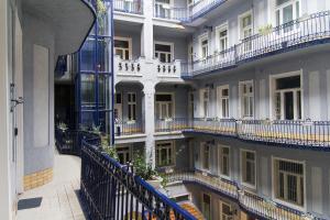 an external view of an apartment building with balconies at Wonderful Apartment Budapest in Budapest