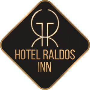 un hotel negro y dorado señal de la posada rabia en Hotel Raldos Inn, en Salamanca