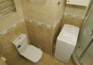 ポドリスクにあるInnDays 50лет ВЛКСМ 18の小さなバスルーム(トイレ、シャワー付)