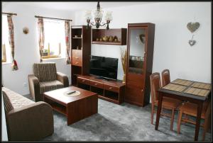 Televízia a/alebo spoločenská miestnosť v ubytovaní Apartment Šedivý