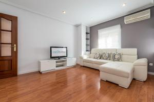 sala de estar con sofá y TV en Travel Habitat Mestalla en Valencia