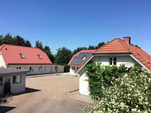 een groep huizen met rode daken bij Billund Holiday - Assengaard B & B in Give