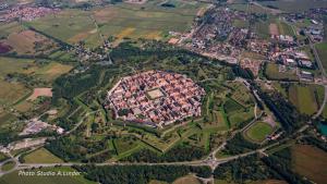 an aerial view of a city with houses at Les couleurs de Vauban in Neuf-Brisach