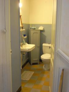 een badkamer met een toilet en een wastafel bij aile d'un ancien mas in La Roque-dʼAnthéron