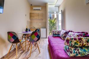 Et opholdsområde på Post Office Center Apartments