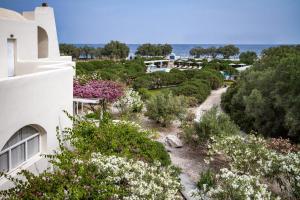 a view of a garden from the side of a building at Sea Sound White Katikies in Perivolos