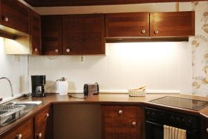 Kuchyň nebo kuchyňský kout v ubytování Ferienwohnung Ulrichstein/ Bobenhausen II