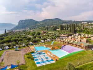 an aerial view of a resort with a swimming pool at Camping Continental in Bardolino