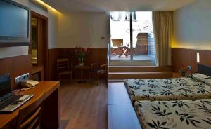 TV a/nebo společenská místnost v ubytování Hotel Lleó