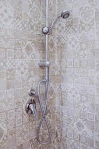 a shower with a shower head in a bathroom at Agriturismo San Leonardo in Centola