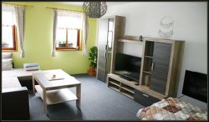 Televízia a/alebo spoločenská miestnosť v ubytovaní Apartment Šedivý