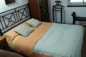 a bed with two pillows on top of it at Apartamento El Cielo de Jesi in León